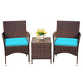 3 Pieces PE Rattan Wicker Chairs with Table Z60185