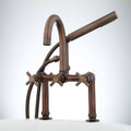 Deck Mounted Tub Filler Faucet with Metal Cross Handles R4353