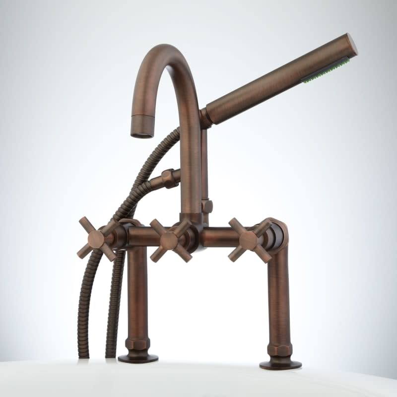 Deck Mounted Tub Filler Faucet with Metal Cross Handles R4353