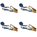 4 Pack Blue Ratchet Strap with Double J Hook V244556