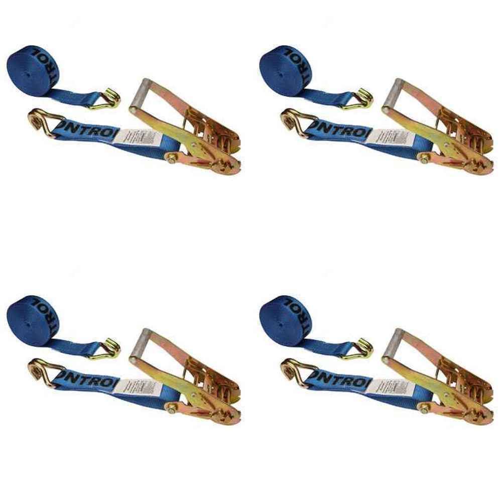 4 Pack Blue Ratchet Strap with Double J Hook V244556