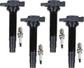 Set of 4 Platinum Spark Plug and 4 Ignition Coil Pack Compatible with Nissan 2000 2001 Sentra 1.8L Replacement for UF326 Pack of 2 O175