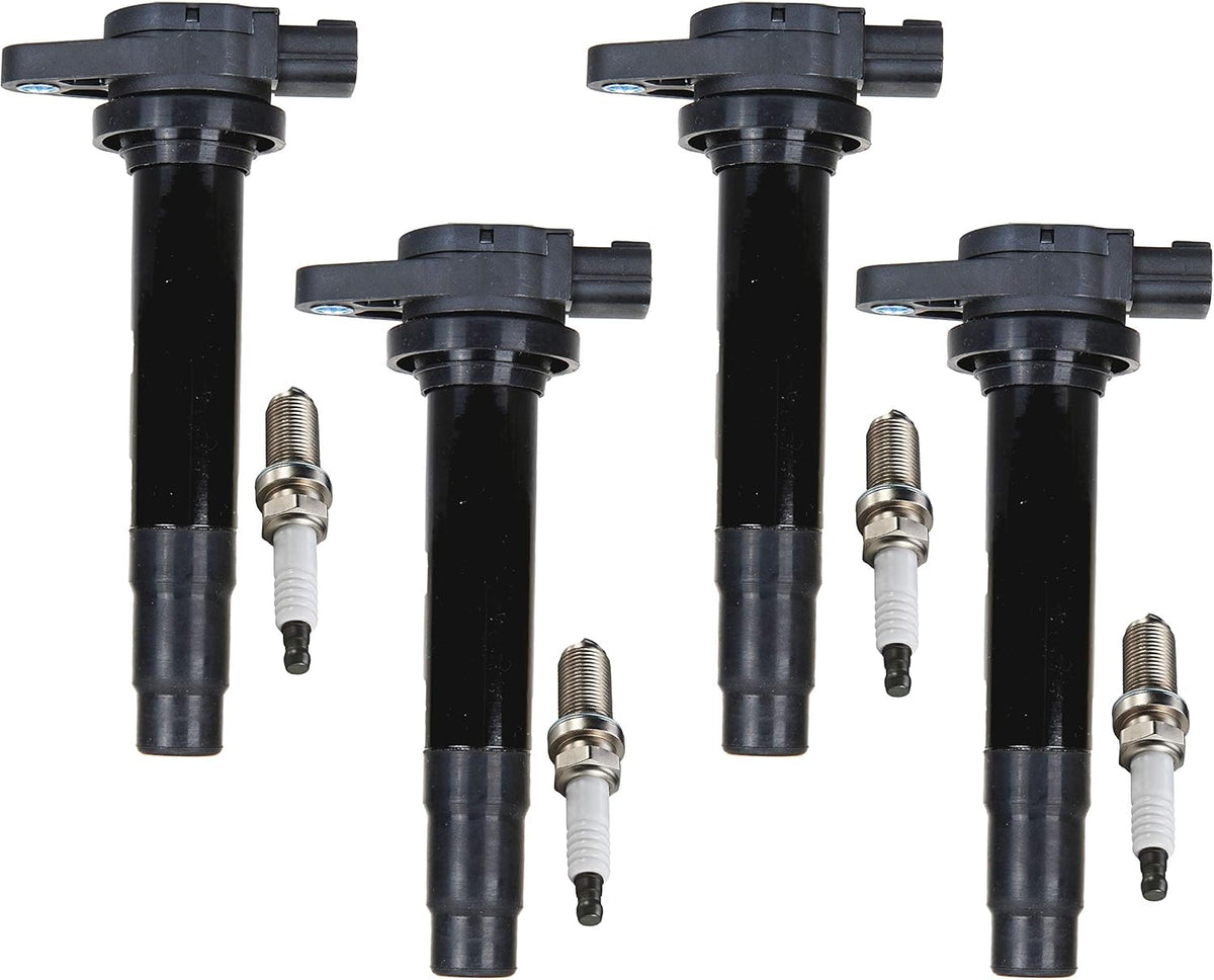 Set of 4 Platinum Spark Plug and 4 Ignition Coil Pack Compatible with Nissan 2000 2001 Sentra 1.8L Replacement for UF326 Pack of 2 O175