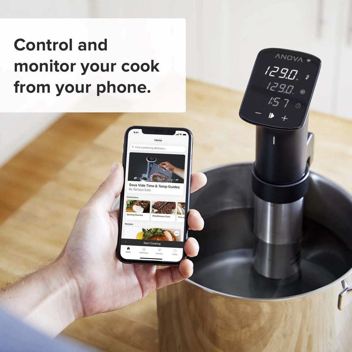 Sous Vide Precision Cooker 1200 Watts Black and Silver P3595