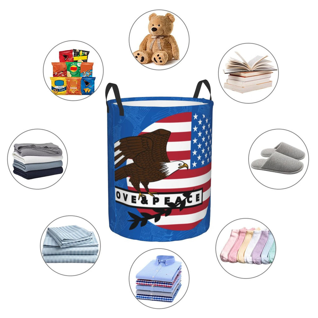 Blue Collapsible Laundry Basket D344