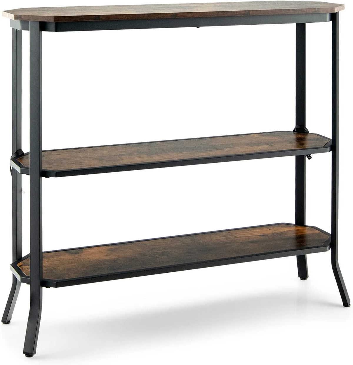 Industrial 3-Tier Narrow Console Table with Open Shelves Y6706