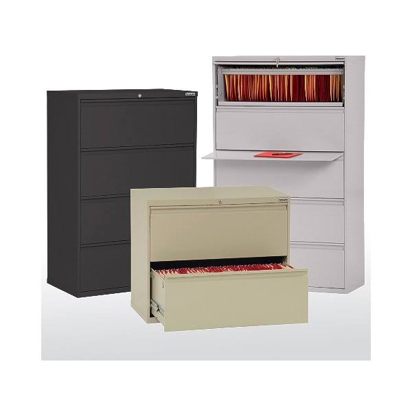 Black Steel 2 Drawer Lateral Filing Cabinet L598