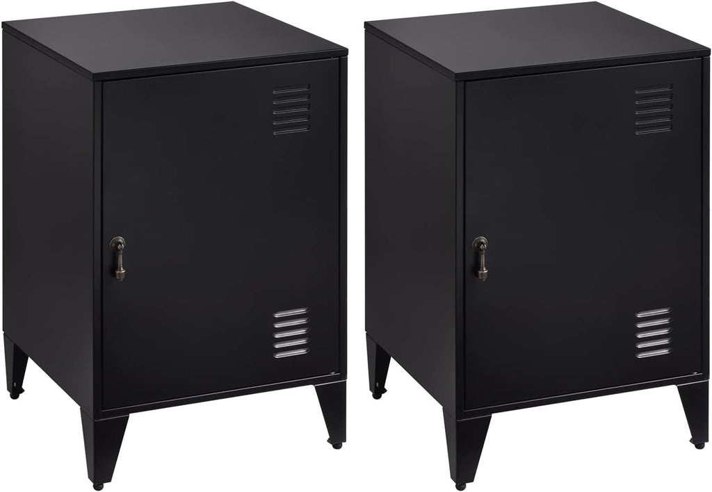 Grey Metal Night Stand with 1 Door J22293