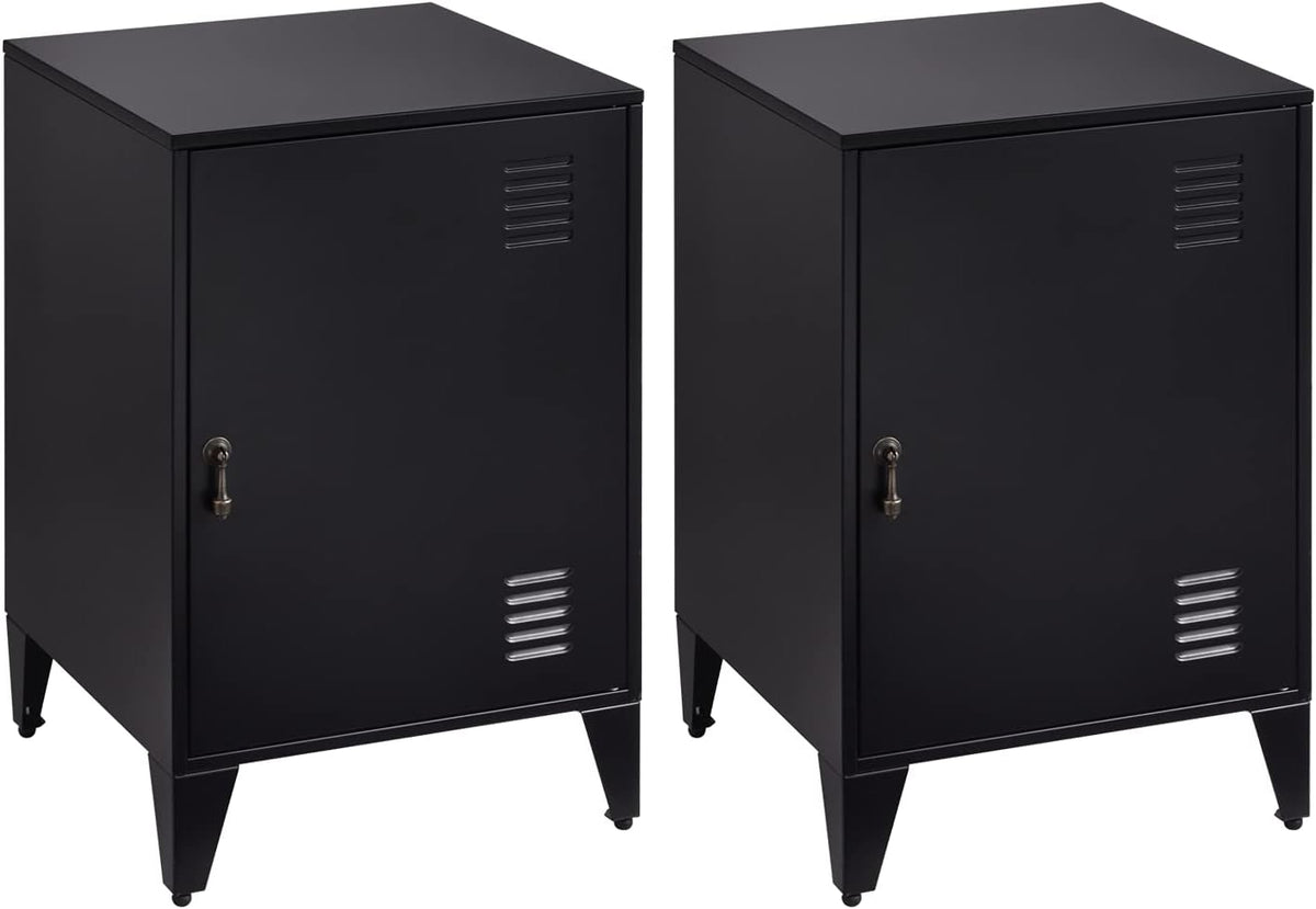 Grey Metal Night Stand with 1 Door J22293